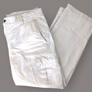 LL Bean Mens Cargo Pants 34x29 Tan 100%‎ Cotton Light Straight Chinos Streetwear